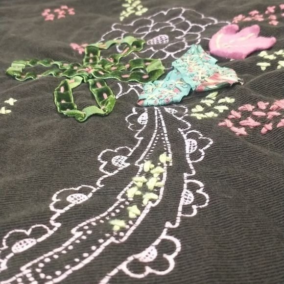 Free People Brown Corduroy Embroidered Skirt Size 2 - Picture 2 of 9